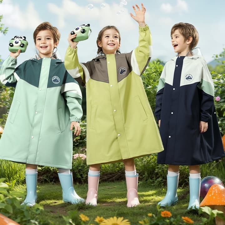 防災グッズ お子様向け防災レインコート帽子付き