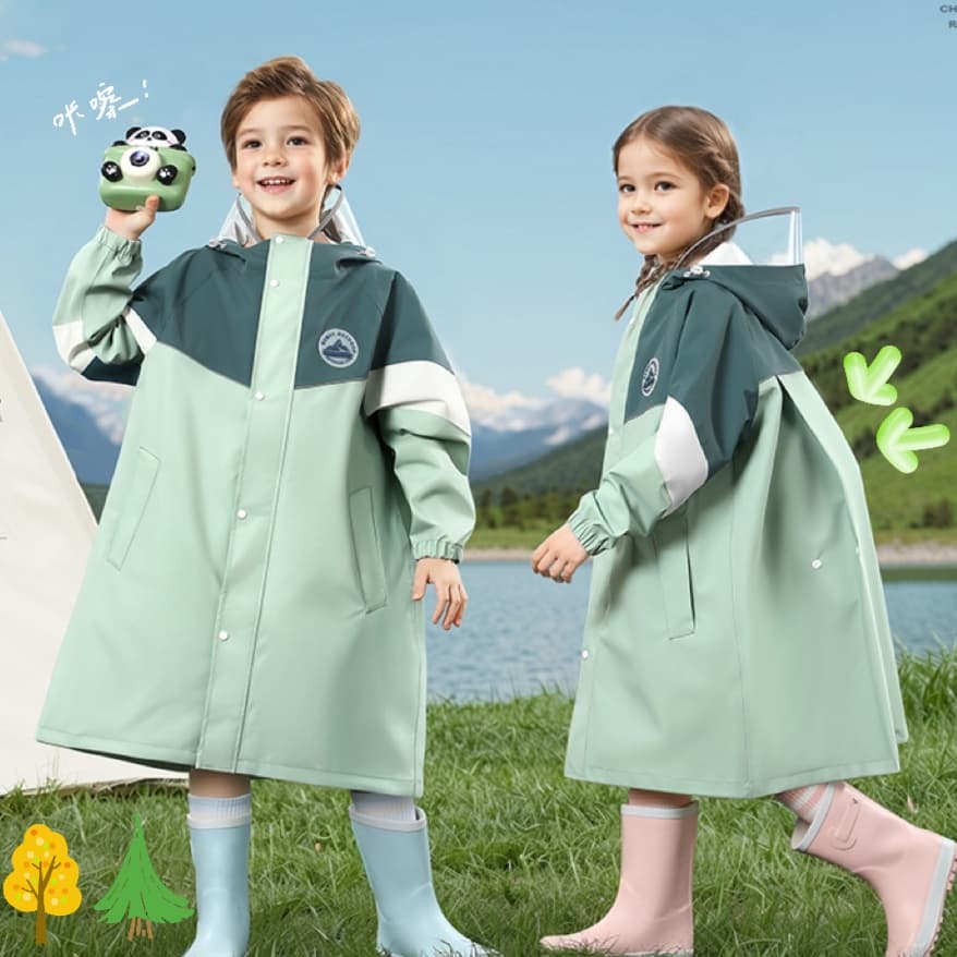 防災グッズ お子様向け防災レインコート帽子付き